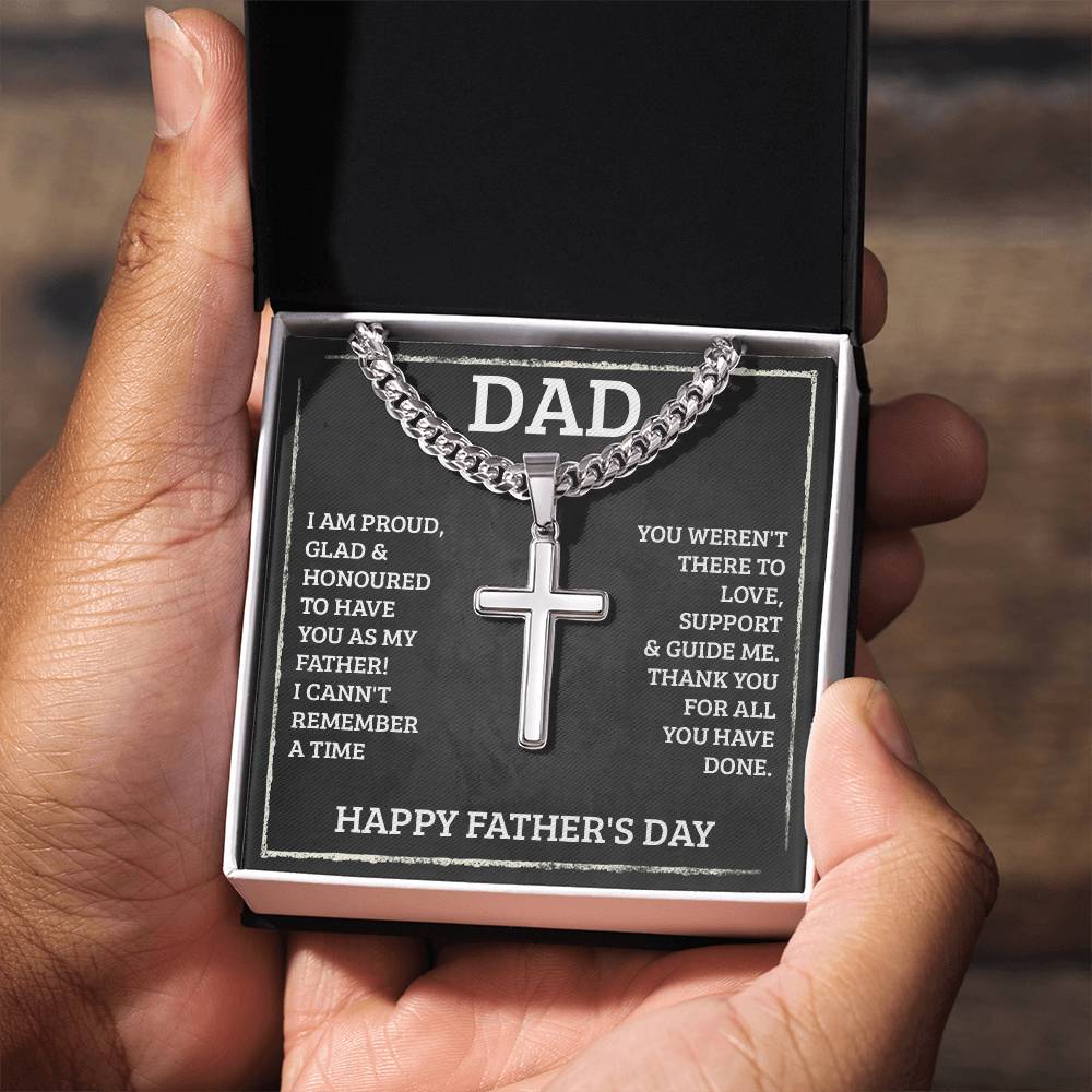Dad Gifts for Father's Day Gifts Cross Necklace Personalized Engraving on Back