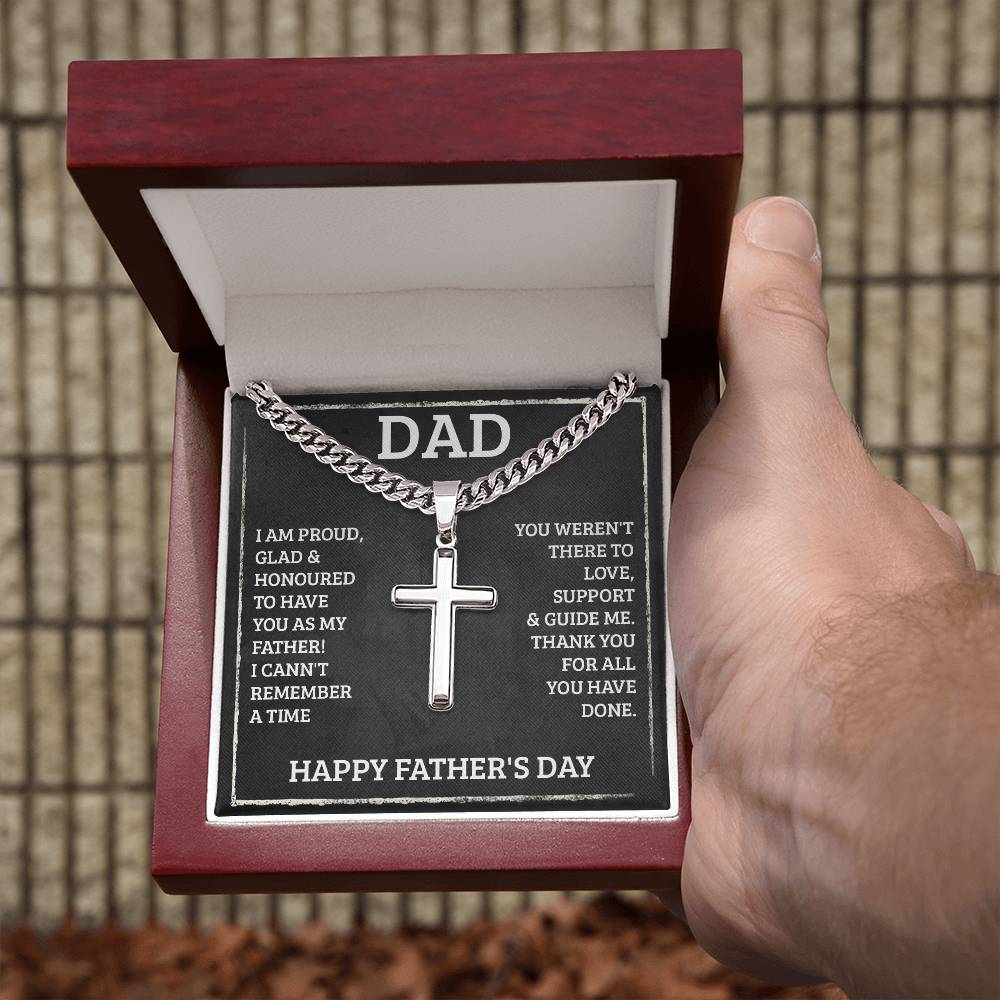 Dad Gifts for Father's Day Gifts Cross Necklace Personalized Engraving on Back