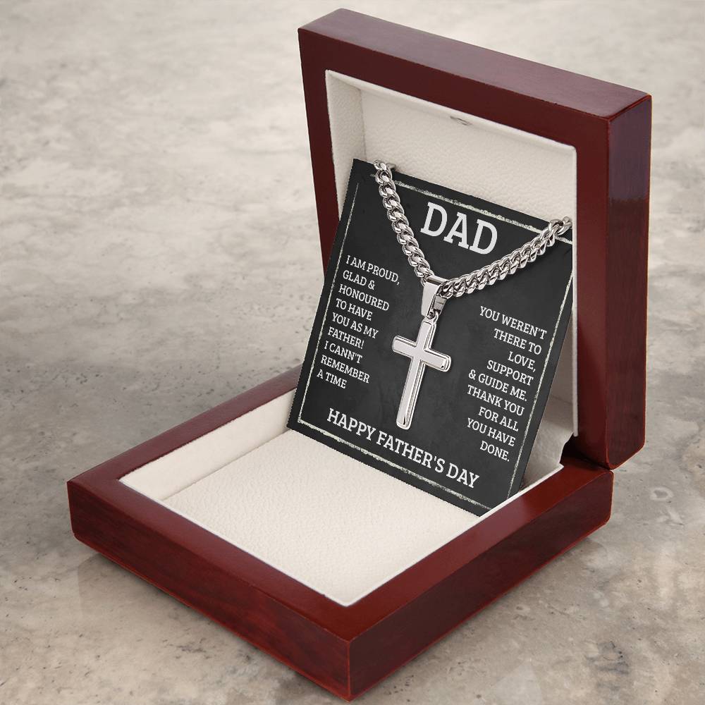 Dad Gifts for Father's Day Gifts Cross Necklace Personalized Engraving on Back