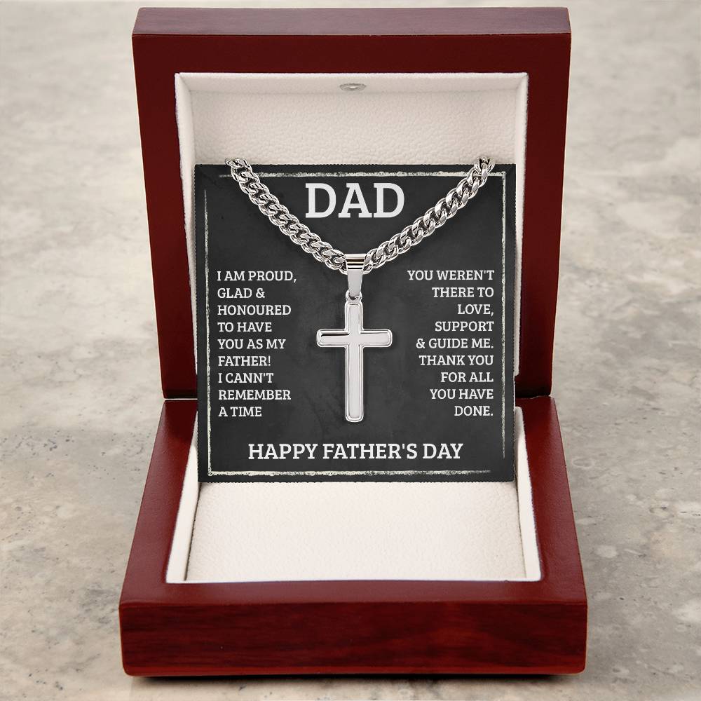 Dad Gifts for Father's Day Gifts Cross Necklace Personalized Engraving on Back