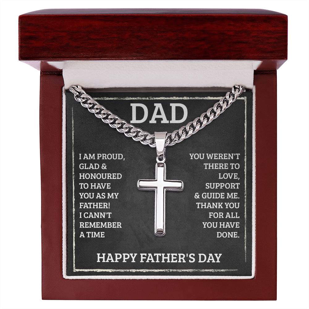 Dad Gifts for Father's Day Gifts Cross Necklace Personalized Engraving on Back