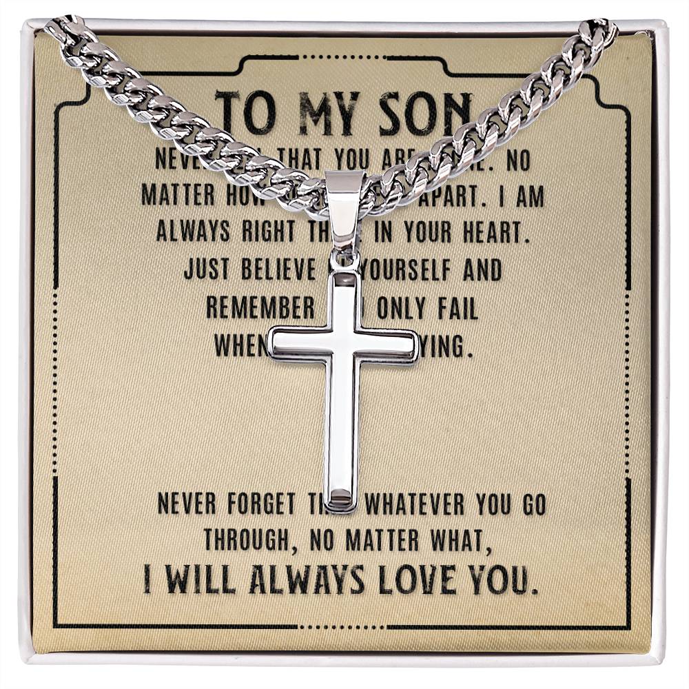 Gifts from Mom to Son Cross Necklace Gift to Son