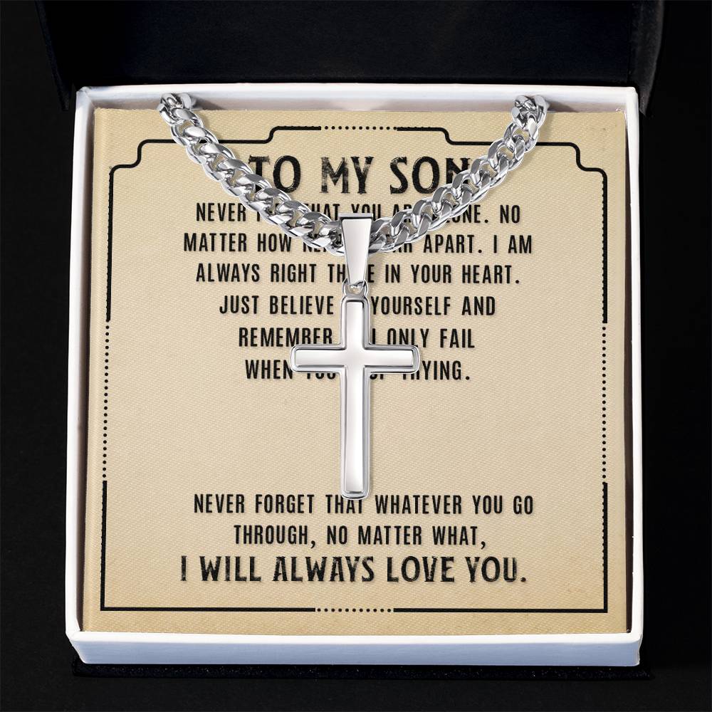 Gifts from Mom to Son Cross Necklace Gift to Son