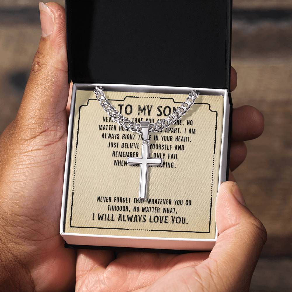 Gifts from Mom to Son Cross Necklace Gift to Son
