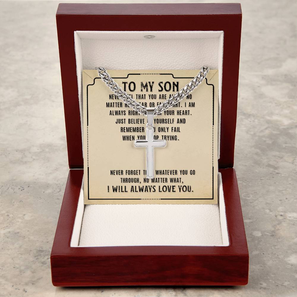 Gifts from Mom to Son Cross Necklace Gift to Son