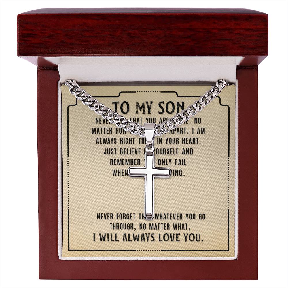 Gifts from Mom to Son Cross Necklace Gift to Son
