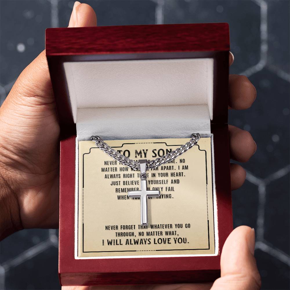 Gifts from Mom to Son Cross Necklace Gift to Son