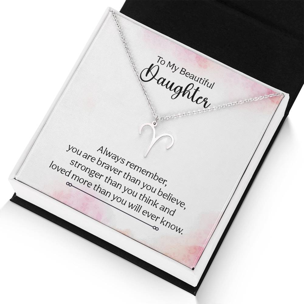 Gift to Daughter from Mom Zodiac Necklace Gifts, Stainless Steel or Gold Finish