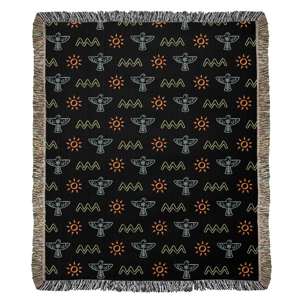 Southwestern Sun Woven Fringe Blanket