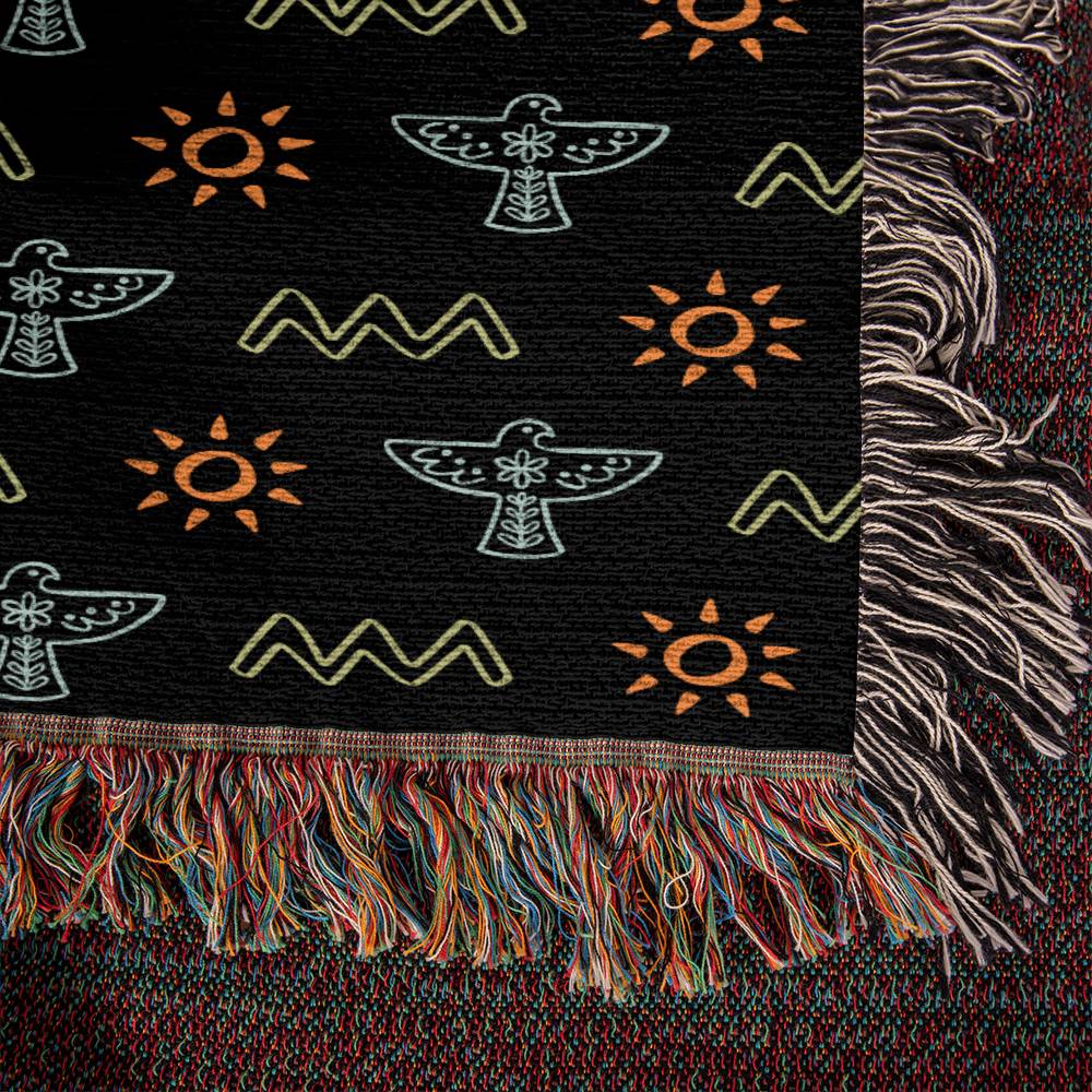 Southwestern Sun Woven Fringe Blanket