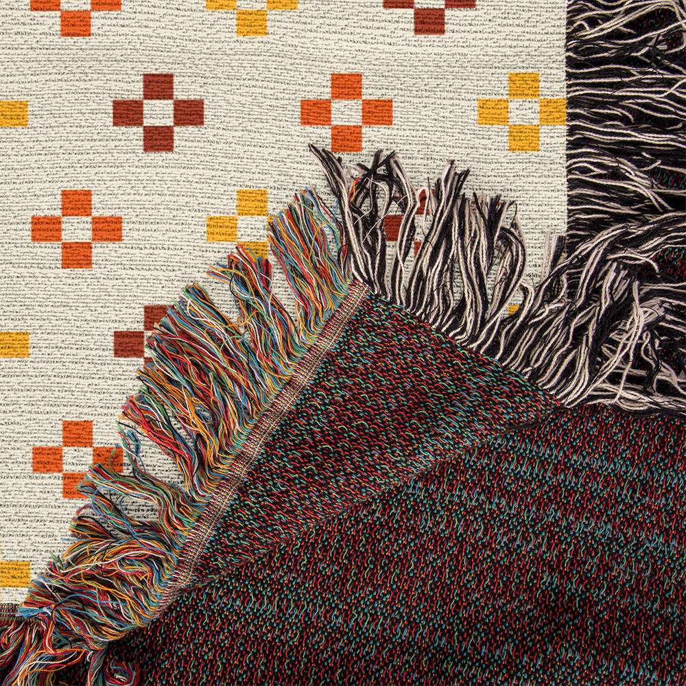 Cotton Fringe Woven Blanket, Southwestern Cross