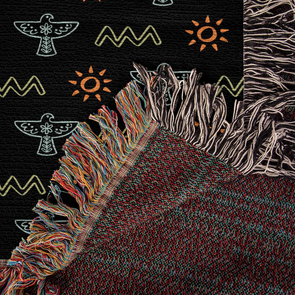 Southwestern Sun Woven Fringe Blanket