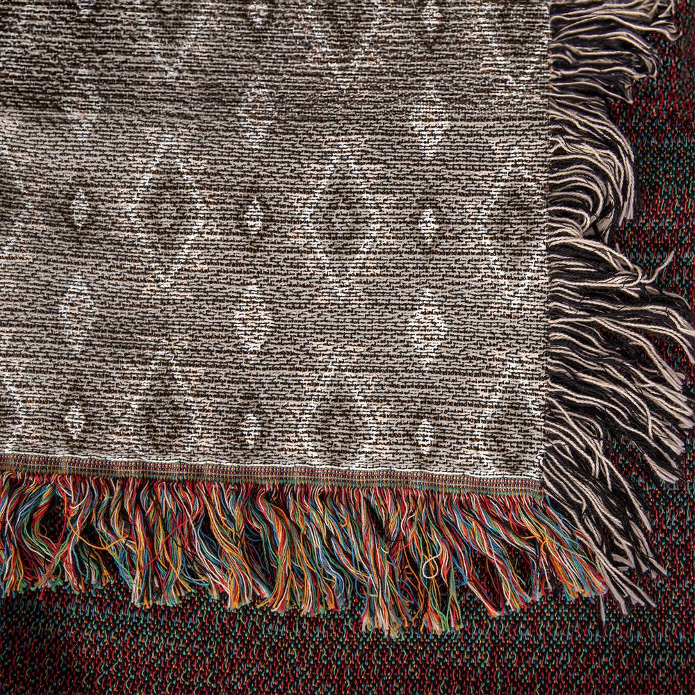 Southwestern Cotton Woven Blanket, Heirloom Blanket with Fringe