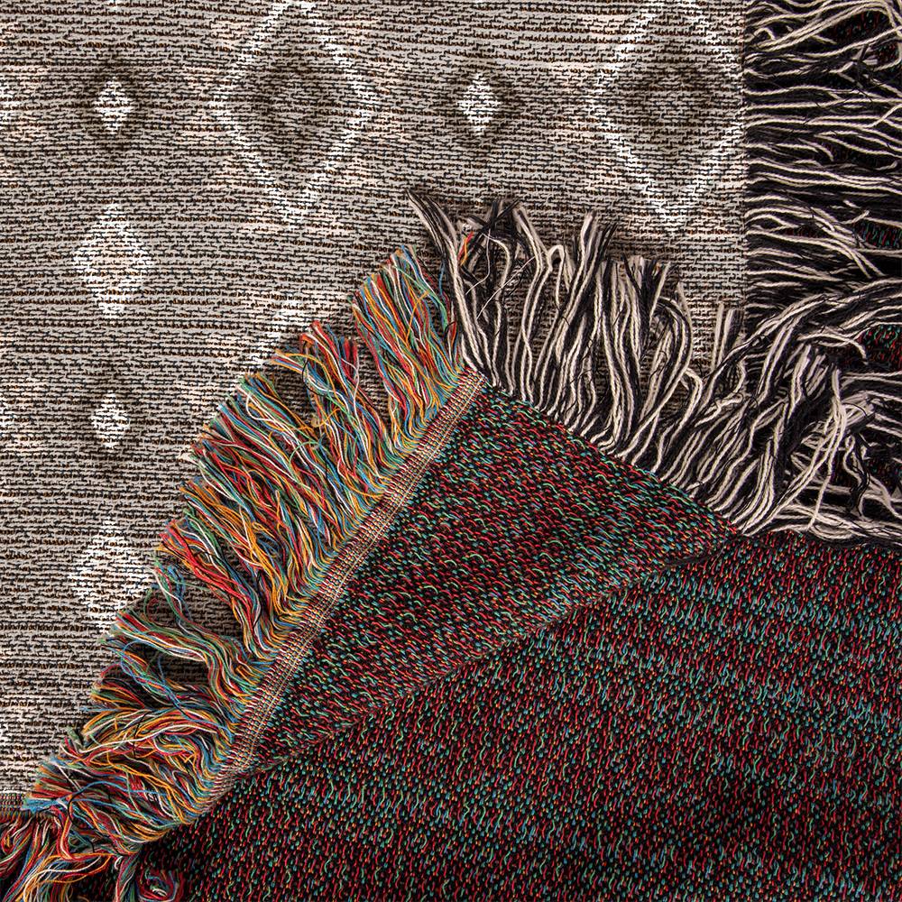 Southwestern Cotton Woven Blanket, Heirloom Blanket with Fringe