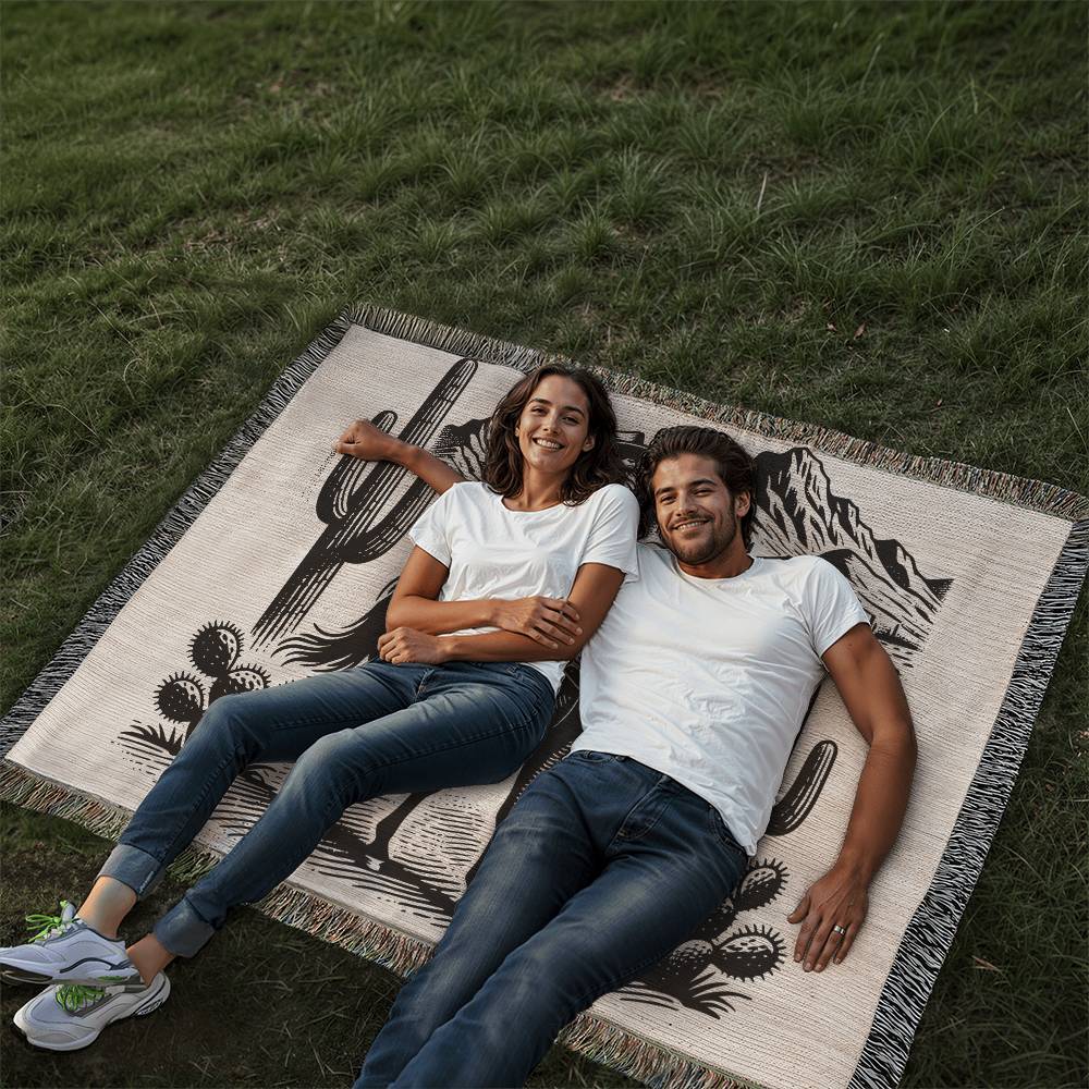 Western Cowgirl Women Fringe Cotton Blanket