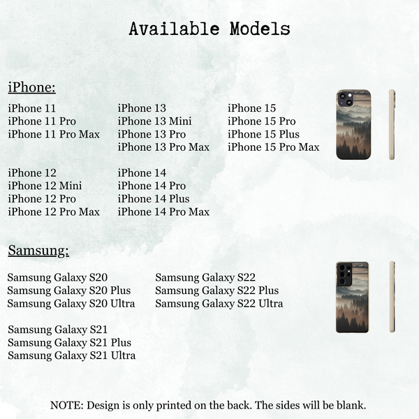 Biodegradable Cases, Eco-Friendly Phone Cover, Sustainable Tech Accessories, Mountain Tree Cloud Scenic View Case, Compostable Smartphone