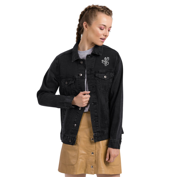 Unisex Denim Jacket Desert Theme Cacti, Black Denim Jacket or Classic Denim Jean Jacket