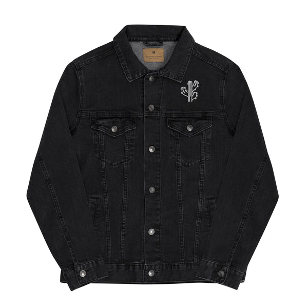 Unisex Denim Jacket Desert Theme Cacti, Black Denim Jacket or Classic Denim Jean Jacket