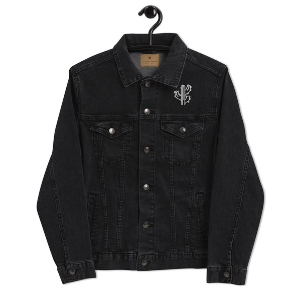 Unisex Denim Jacket Desert Theme Cacti, Black Denim Jacket or Classic Denim Jean Jacket