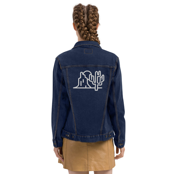 Unisex Denim Jacket Desert Theme Cacti, Black Denim Jacket or Classic Denim Jean Jacket