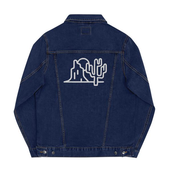 Unisex Denim Jacket Desert Theme Cacti, Black Denim Jacket or Classic Denim Jean Jacket