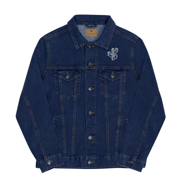 Unisex Denim Jacket Desert Theme Cacti, Black Denim Jacket or Classic Denim Jean Jacket