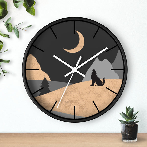 Wall Clock, Howling Moon Rustic Theme