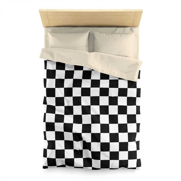 Checkered Bedding Duvet Cover Microfiber, 4 Sizes