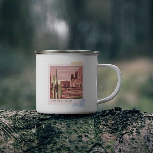 Lonesome Valley Camping Mug Midwest Gifts Travel Enamel Camping Mug Coffee Mug Tea Mug