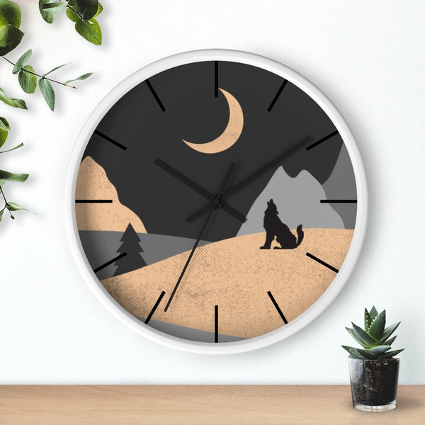 Wall Clock, Howling Moon Rustic Theme
