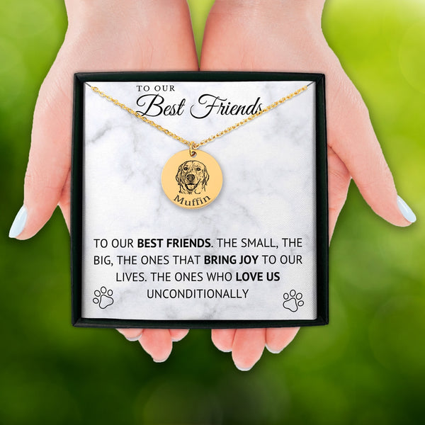 Dog Portrait Necklace for Dog Lovers Dog Dad Dog Mom Gifts