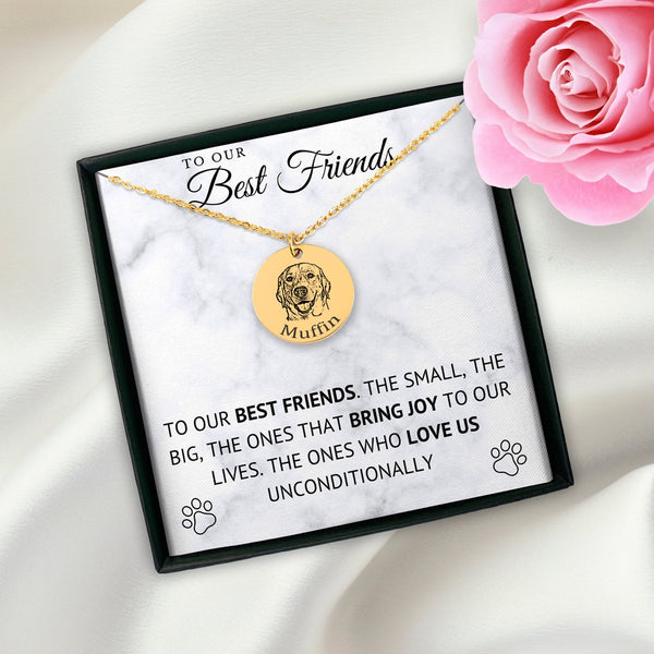 Dog Portrait Necklace for Dog Lovers Dog Dad Dog Mom Gifts