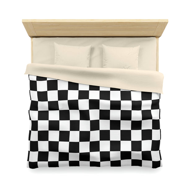 Checkered Bedding Duvet Cover Microfiber, 4 Sizes