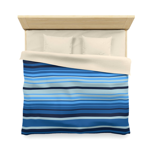 Sweetwater Striped Microfiber Duvet Cover, Bedroom Bedding Comforter Cover