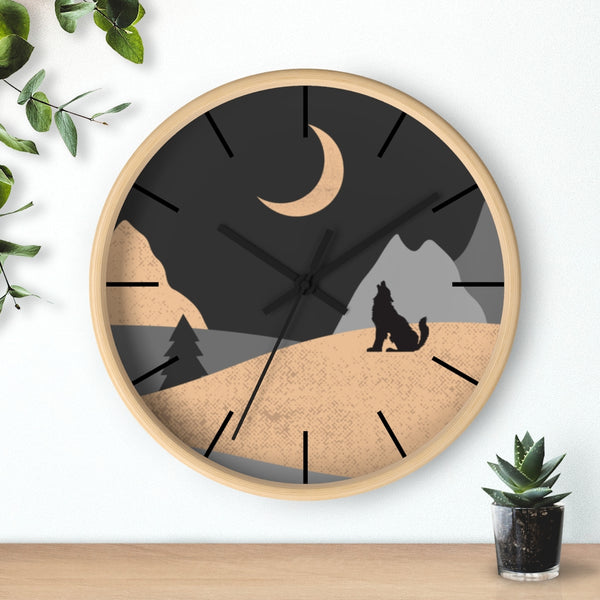 Wall Clock, Howling Moon Rustic Theme