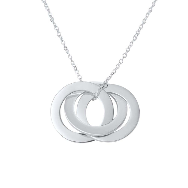 Customizable Necklace Engraved 3 Interlocking Rings Necklace
