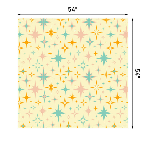Retro Starburst Tablecloth, Kitchen Table Linens Retro Modern