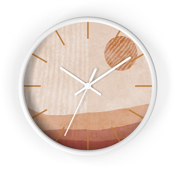Wall Clock Modern Simplistic Landscape Silent Tick 10 in. Wall Decor Clock for Office, Nursery, Bedroom
