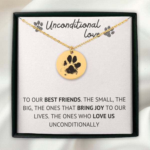 Actual Paw Print Necklace for Pet Owner Gifts