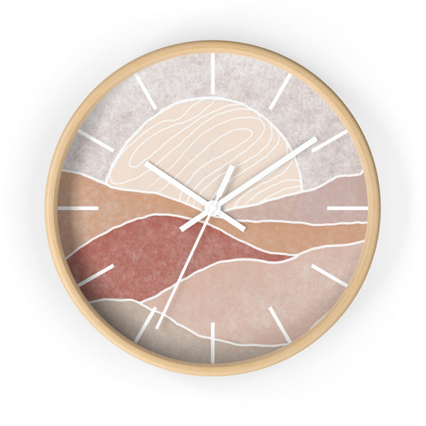 Silent Wall Clock Sunset Modern Landscape Hanging Wall Clock Decor