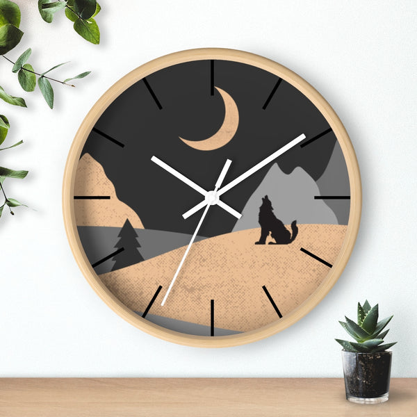 Wall Clock, Howling Moon Rustic Theme