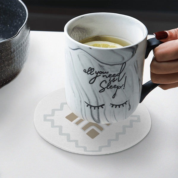 Coasters 6 Pieces Cup Mats Set Plush Nylon Southwestern