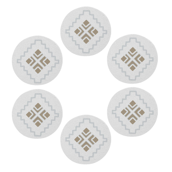 Coasters 6 Pieces Cup Mats Set Plush Nylon Southwestern