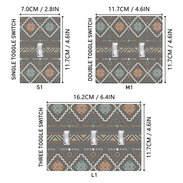 Southwestern Style Combination Wall Plates, 3 Pc