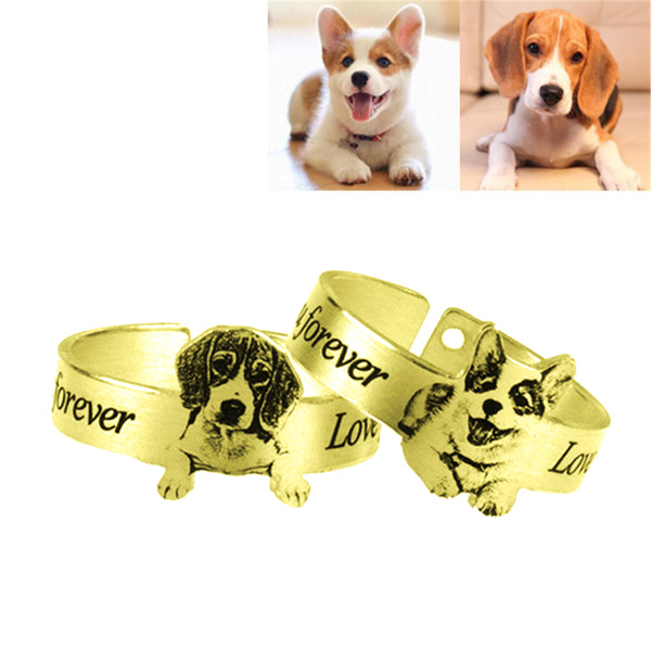 Personalized Pet Photo Ring, 3 Different Color Options