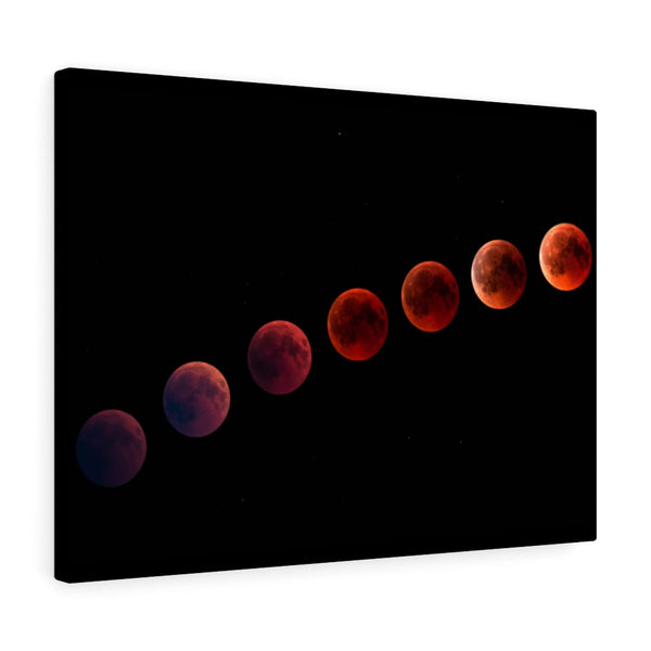 Wall Art Canvas, Red Moon Phases, Wall Art, Wall Decor, Canvas Print, Space Print