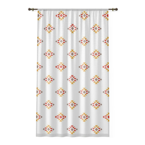 Window Curtain Sheer Southwestern Simple Print