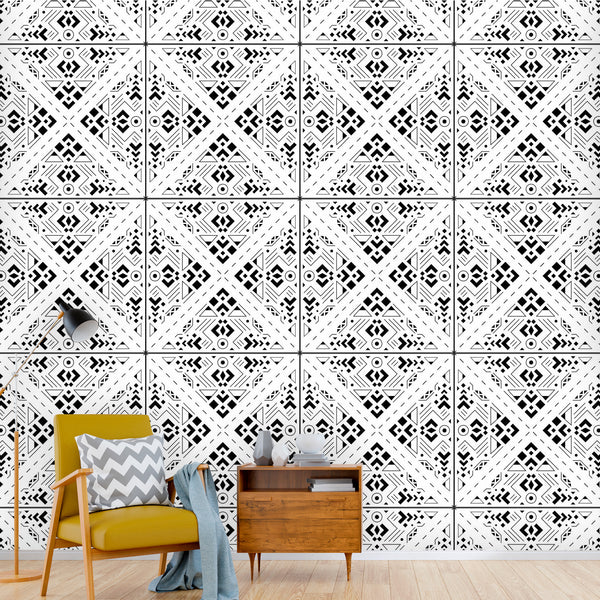 Wall Mural Wallpaper Criss Cross Minimalist Design 4 Sizes, East to Use & Remove