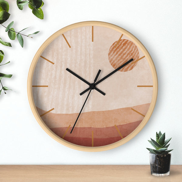 Wall Clock Modern Simplistic Landscape Silent Tick 10 in. Wall Decor Clock for Office, Nursery, Bedroom