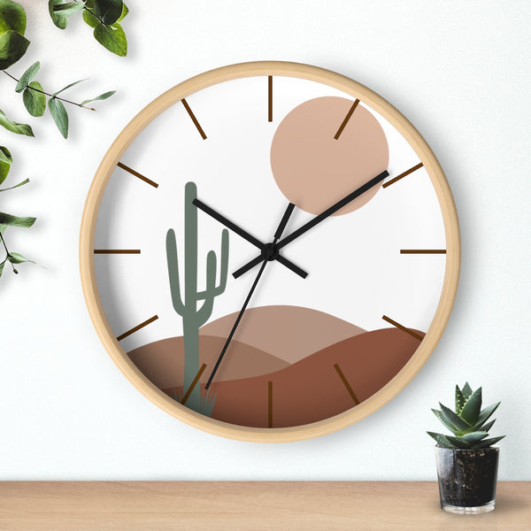 Wall clock Decor Hanging Wall Clock Bohemian Eclectic Desert Scene Rustic Decor Wall Art Silent Tick Clock Battery Operated